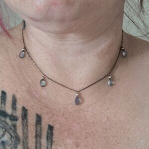 Elegant Silver Teardrop Necklace